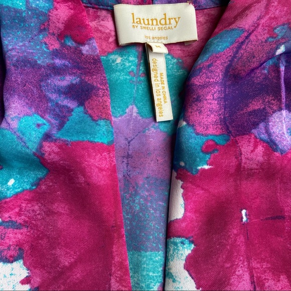 Laundry by Shelli Segal sleeveless top in vibrant pinks and blues. Size M - Picture 2 of 5